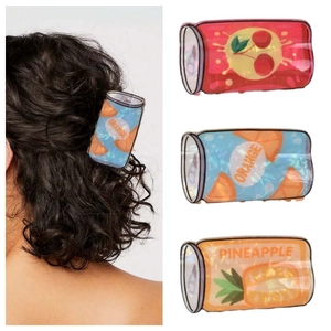 Cute Soda Can Hair Claw Clips PVC Juice Bottle Shark Hair Clamps Creative Fruit Pattern Daily Hair Accessories For Women Girls