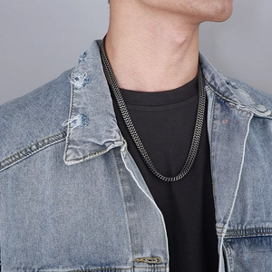 Vintage stainless steel snake scale chain necklace with creative double-headed snake design