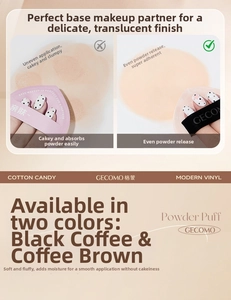 Macro detail of Rubycell marshmallow makeup puff for seamless wet and dry foundation blending