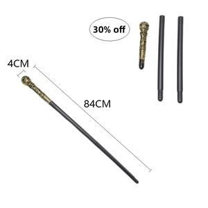 Three-section detachable decorative scepter with vintage gold handle and 84cm length