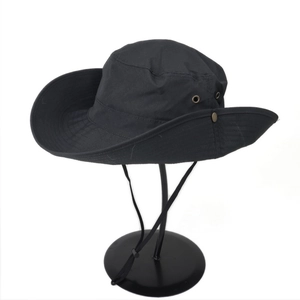 Quick-dry wide brim sun hat for outdoor fishing and hiking with adjustable chin strap