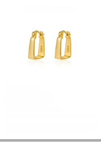 Macro detail of S925 sterling silver gold earrings showing weight and size specifications