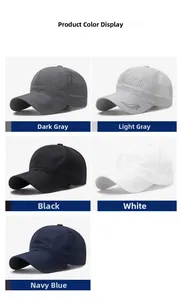 Quick-dry baseball caps shown in five colors with laser-cut ventilation and wing logo detail