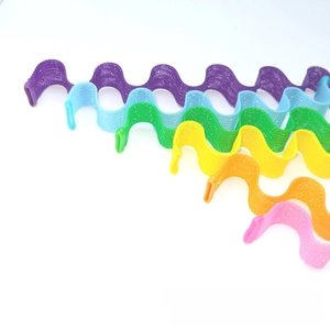 Colorful heatless wave hair rollers made of flexible mesh spiral styling tools