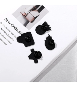 Detailed view of metal enamel basketball pins back with secure butterfly clutch fasteners