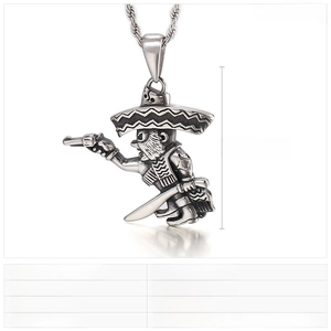 Détail du pendentif pirate général style punk en acier inoxydable de 49x48 mm
