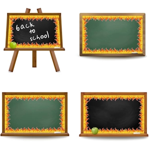 Autocollants de bordure de flammes pour tableau noir de classe et tableau d'affichage