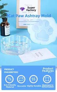 Detail of a cat paw resin mold made of high-quality silicone for DIY ashtray creation