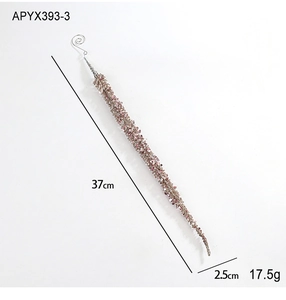Detail of 37cm glittery rose gold and silver Christmas branch hanging ornament