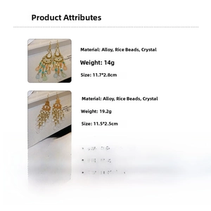 Detailed size and weight specs for Bohemian moon drop earrings with crystal beads