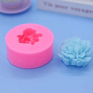 Pink flower shaped silicone mold for DIY baking and fondant cake decoration