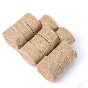 Natural jute burlap ribbon rolls for DIY Christmas crafts and gift wrap decoration
