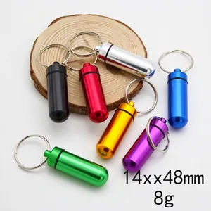 Mini Aluminum Alloy Pill Bottle Keychain Waterproof Capsule Case Portable Metal Sealing Storage Tank For Outdoor Travel