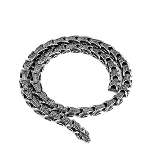 Vintage 316L stainless steel keel chain necklace for men with dragon scale texture
