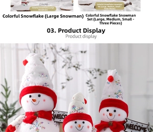 Pupazzo di neve in peluche con sciarpa rossa e cartello Welcome per decorazioni natalizie