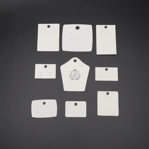 Jewelry Display Cards White Paper Cardboard For Earrings Necklaces Rings Pendants With Hanging Hole Silver 925