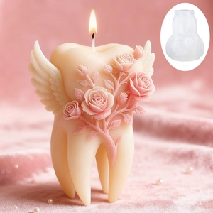 Silicone mold for angel tooth rose scented candles or gypsum DIY home decor crafts
