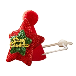 Bonnet de Noël rouge pour chiens et chats avec étoiles pailletées et texte festif