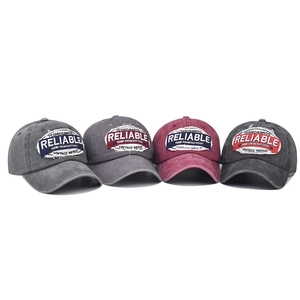 Vintage washed cotton baseball caps with Reliable embroidery in four classic colors