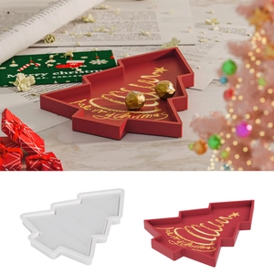 Christmas Tree Shape Silicone Mold DIY Resin Epoxy Tray Plate Casting Tool Festive Desktop Decor
