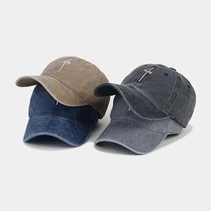 Vintage washed cotton baseball cap with PEACE embroidery in four classic colors