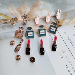 Fashion Enamel Brooch Pin Alloy Oil Dripping Lipstick Perfume Bottle Gesture Badge Women Clothing Lapel Accessories