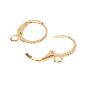 Minimalist gold leverback earring hooks for DIY jewelry making in polished finish