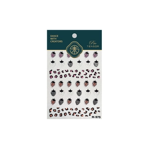 Strawberry leopard print nail stickers with wild chic patterns for modern nail art design