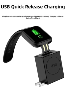 Detail showing Y68 smart bracelet USB quick release direct charging function on a white background