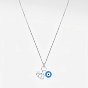 925 Sterling Silver Evil Eye Necklace With Blue Enamel Hollow Eyelashes Pendant Rhinestone Charms Jewelry For Women