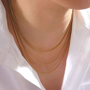 Snake Chain Necklace Stainless Steel Minimalist Trendy Hip Hop Jewelry Adjustable Link For Women Unisex Polished Finish Accessory
