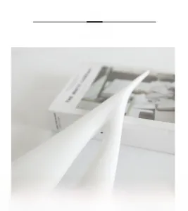 Nahaufnahme einer weißen minimalistischen Segelboot-Skulptur mit matter Oberfläche und Kurven