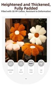 Detailed view of flower-shaped plush pillows featuring premium 3D PP cotton filling and soft fabric