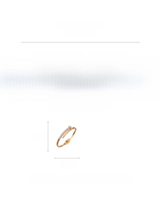 Detail view of rose gold nail bangle with rhinestones showing 6.2cm x 5.5cm dimensions