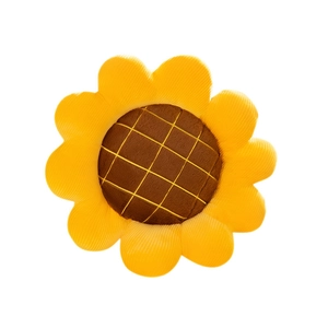 Nordic sunflower plush cushion with yellow petals and brown checkered center for decor