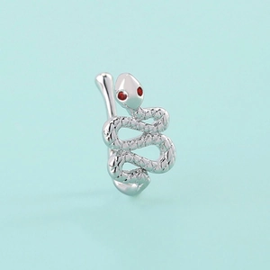 Fashion Individual Copper Snake Nose Ring Micro-pave Zirconia U-shape Non-Piercing Faux Nose Hoop For Women Punk Jewelry