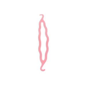 Flexible pink wavy hair extension tool with anti-slip texture and hook design