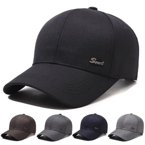Men's Casual Baseball Cap Adjustable Sun Protection Peaked Hat Sporty Minimalist With Metal Letter Decoration Polyester