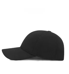 Close-up of winter men's baseball cap side with textured fabric and metal logo detail