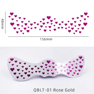 Detailed size chart for Rose Gold heart-shaped freckle face tattoo sticker 156mm x 48mm