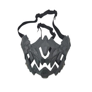 Détail du masque tactique squelette gris avec sangle réglable pour les fêtes