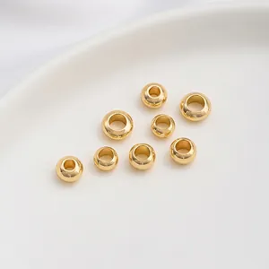 Polished 14K gold filled large hole spacer beads in various sizes for DIY jewelry making