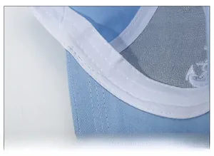 Détail du bandeau intérieur et de la doublure en mesh respirant d'un chapeau brodé