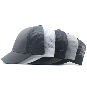 Breathable mesh baseball caps in multiple colors stacked to show summer sunshade design
