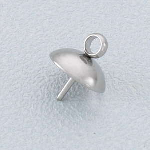 Minimalist stainless steel pearl cup pendant connector for DIY jewelry making