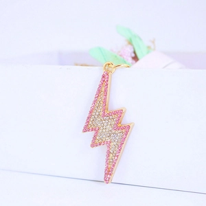 Fashion Alloy Rhinestone Lightning Keychain For Women Bag Accessory Metal Keyring Sparkling Crystal Pendant Gift Accessory