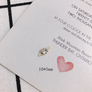 Macro view of 10x5mm gold plated rhinestone connector charm for DIY jewelry making