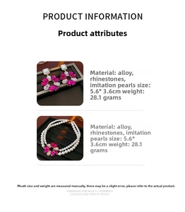 Dettagli del set di gioielli con perle con dimensioni 5,6x3,6 cm e peso di 28,1 g