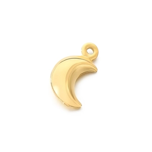 18K gold plated stainless steel crescent moon pendant for DIY jewelry making and crafts