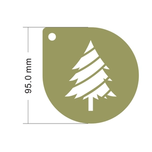 Christmas tree plastic coffee stencil for DIY latte art foam decoration with 95mm height